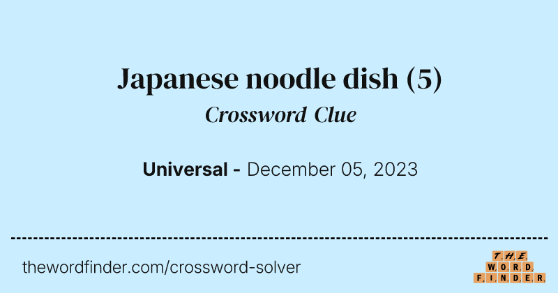 Japanese noodle dish crossword clue image
