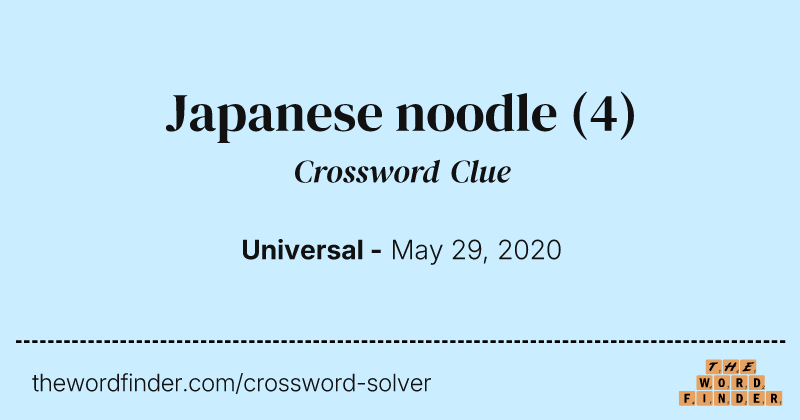 Japanese noodle crossword clue image