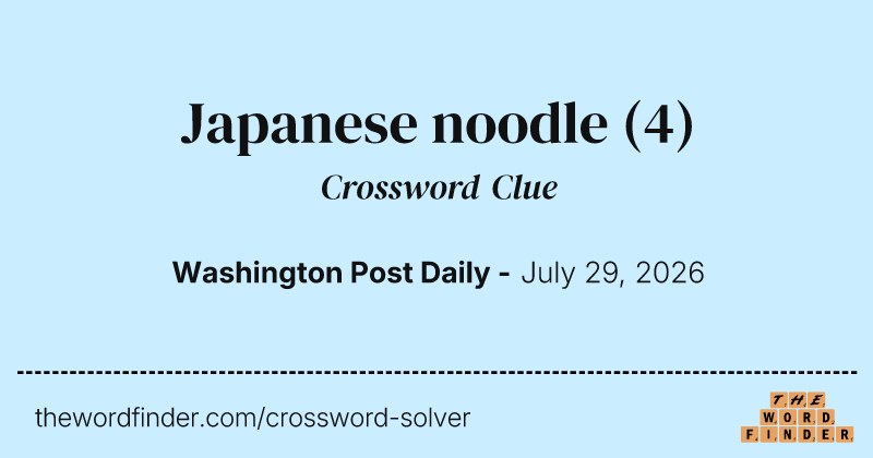 Japanese noodle crossword clue image
