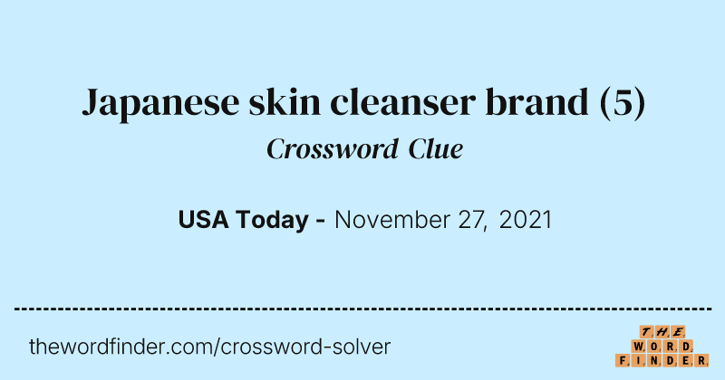 Japanese skin cleanser brand crossword clue image