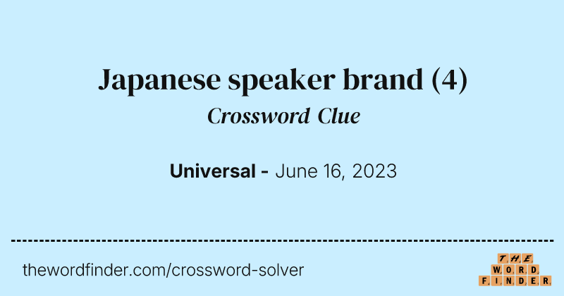 Japanese speaker brand crossword clue image