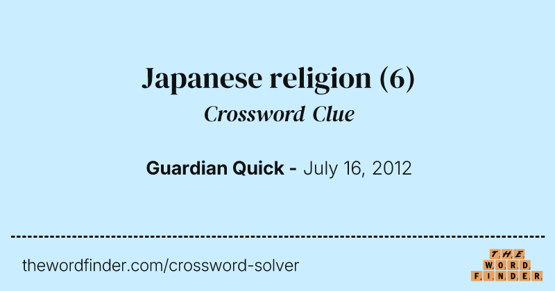 Japanese religion crossword clue image