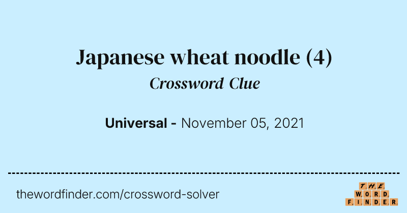 Japanese wheat noodle crossword clue image