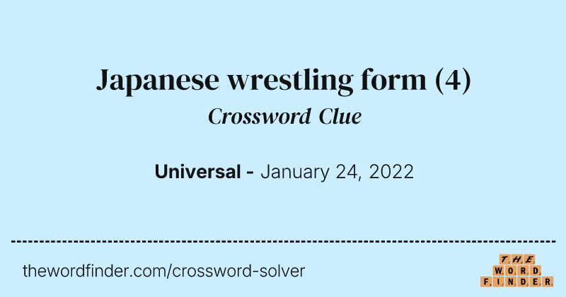 Japanese wrestling form crossword clue image