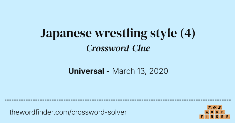 Japanese wrestling style crossword clue image