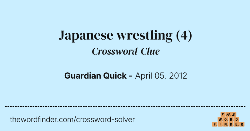 Japanese wrestling crossword clue image
