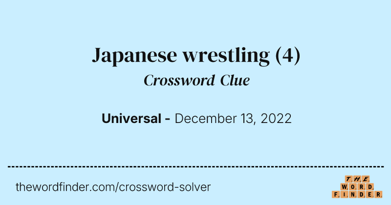 Japanese wrestling crossword clue image