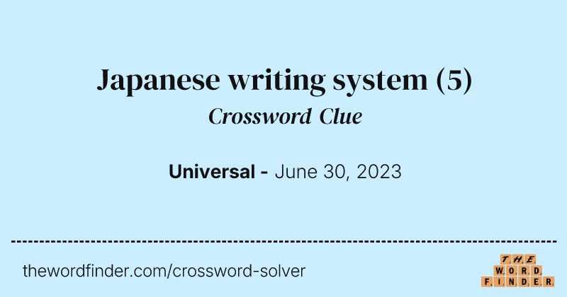 Japanese writing system crossword clue image