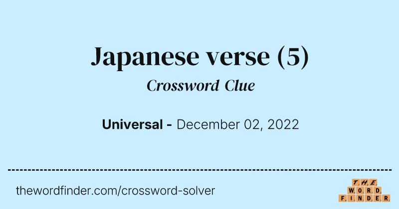 Japanese verse crossword clue image