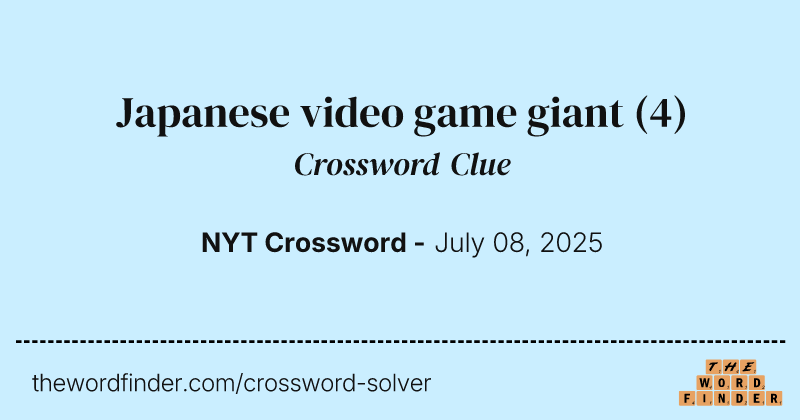 Japanese video game giant crossword clue image