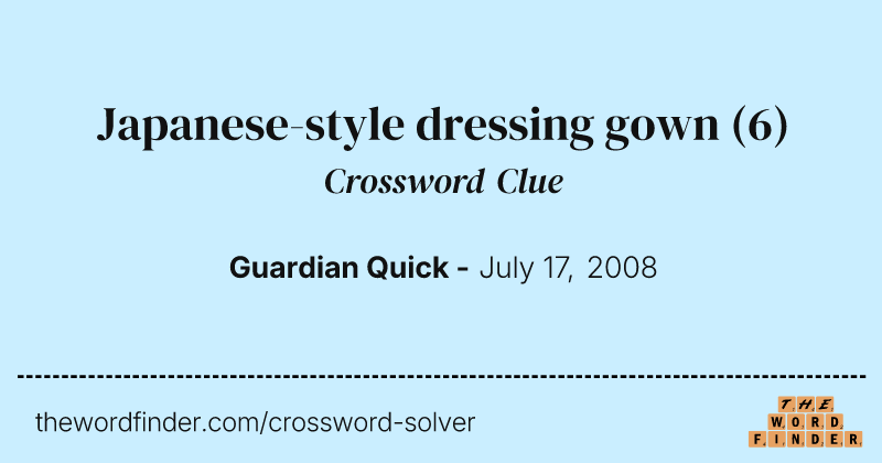 Japanese-style dressing gown crossword clue image