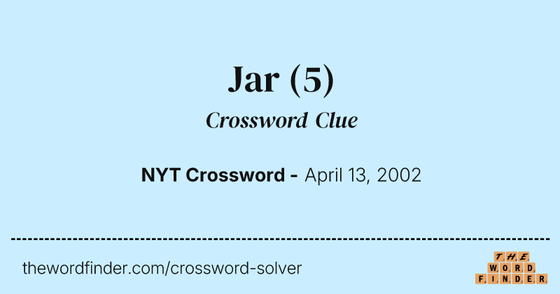 Jar crossword clue image