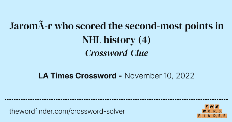 Jaromír who scored the second-most points in NHL history crossword clue image