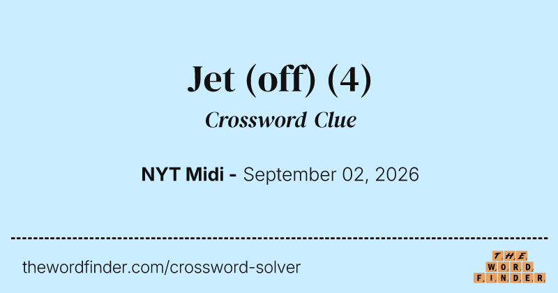 Jet (off) crossword clue image