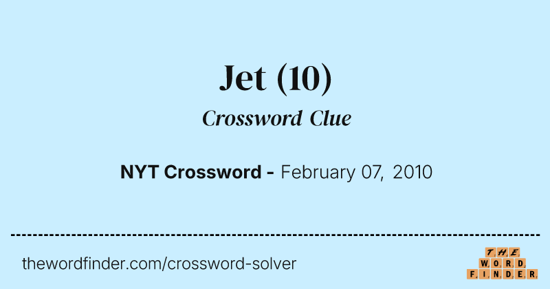 Jet crossword clue image