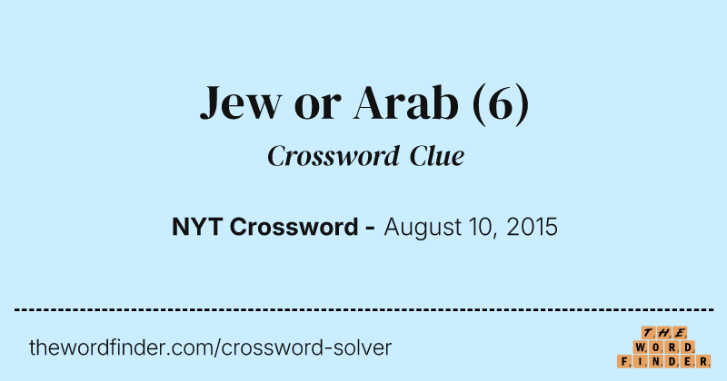 Jew or Arab crossword clue image