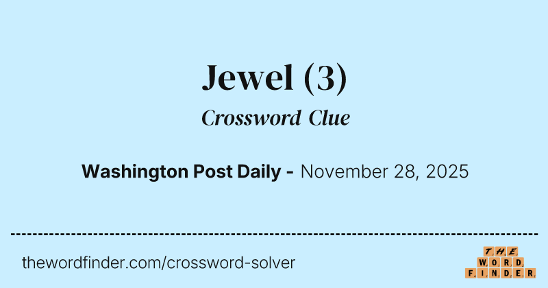 Jewel crossword clue image