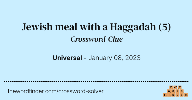 Jewish meal with a Haggadah crossword clue image