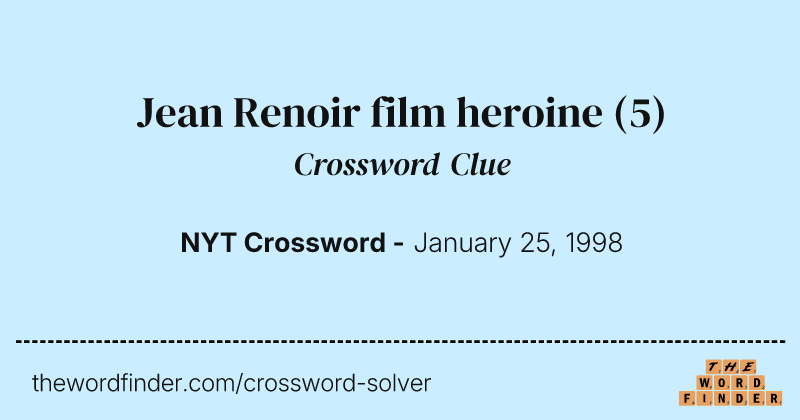 Jean Renoir film heroine crossword clue image