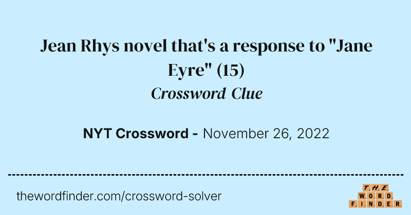 Jean Rhys novel that's a response to "Jane Eyre" crossword clue image