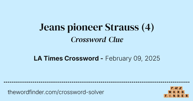Jeans pioneer Strauss crossword clue image