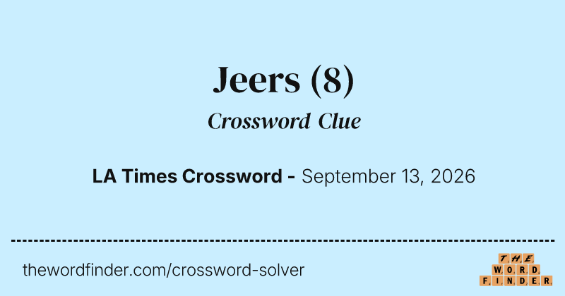 Jeers crossword clue image