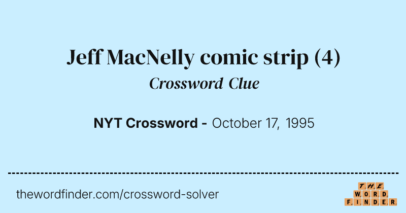 Jeff MacNelly comic strip crossword clue image