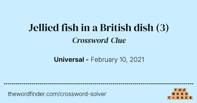Jellied fish in a British dish crossword clue image