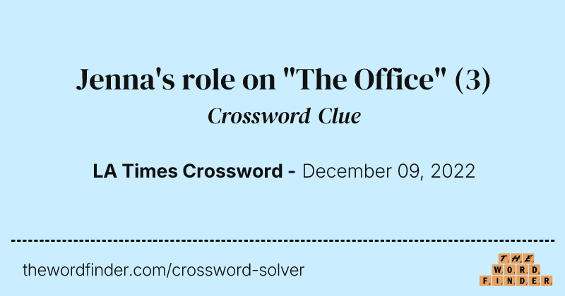 Jenna's role on "The Office" crossword clue image
