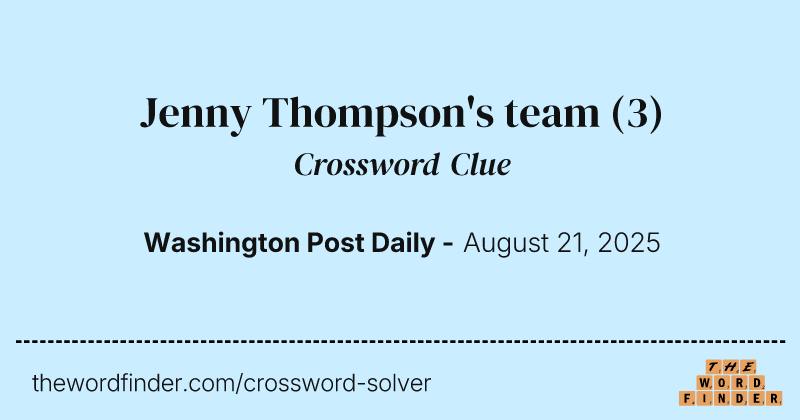 Jenny Thompson's team crossword clue image
