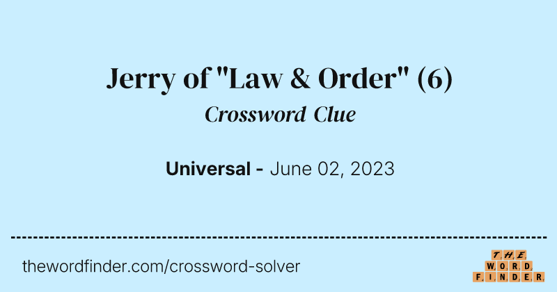 Jerry of "Law & Order" crossword clue image