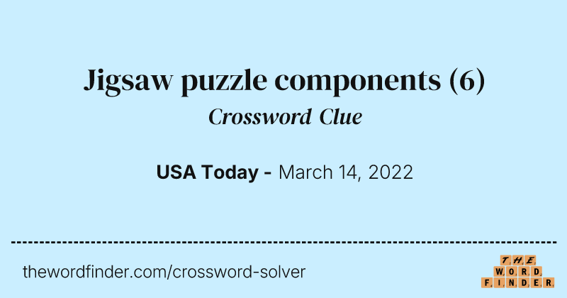 Jigsaw puzzle components crossword clue image