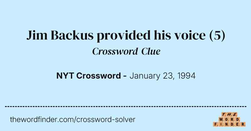 Jim Backus provided his voice crossword clue image