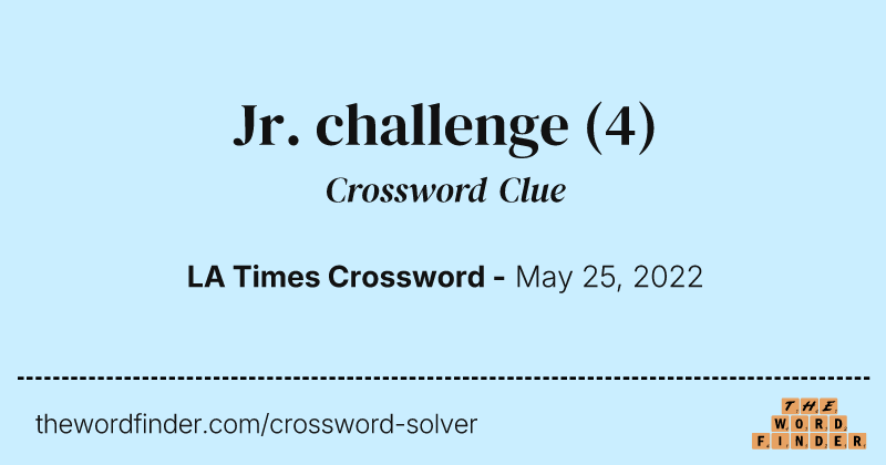 Jr. challenge crossword clue image