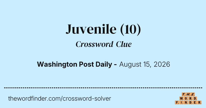 Juvenile crossword clue image