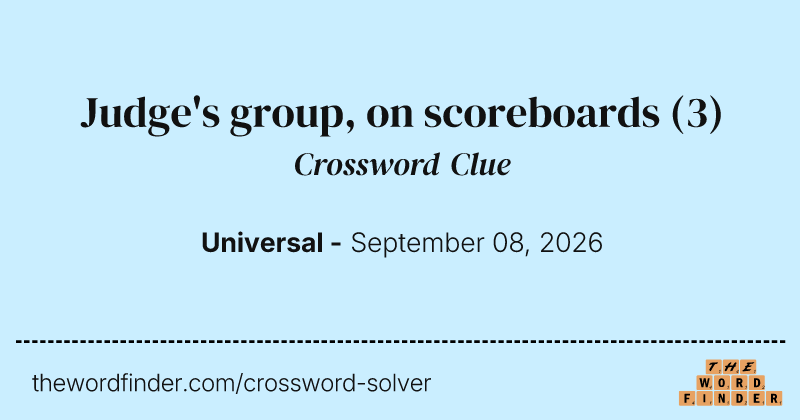 Judge's group, on scoreboards crossword clue image