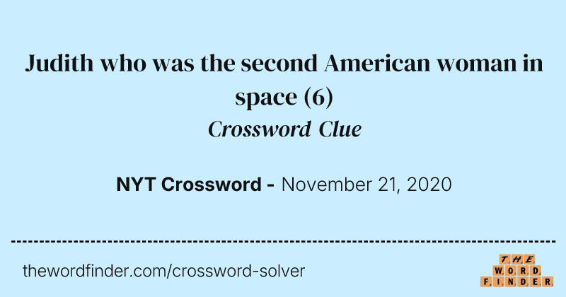 Judith who was the second American woman in space crossword clue image