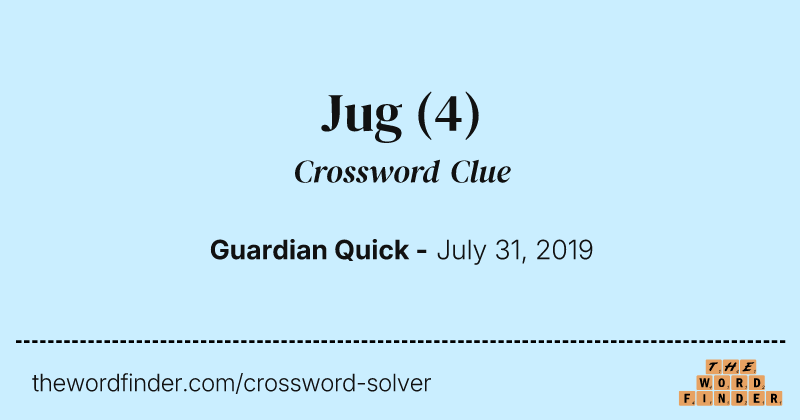 Jug crossword clue image