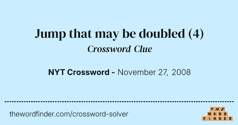 Jump that may be doubled crossword clue image