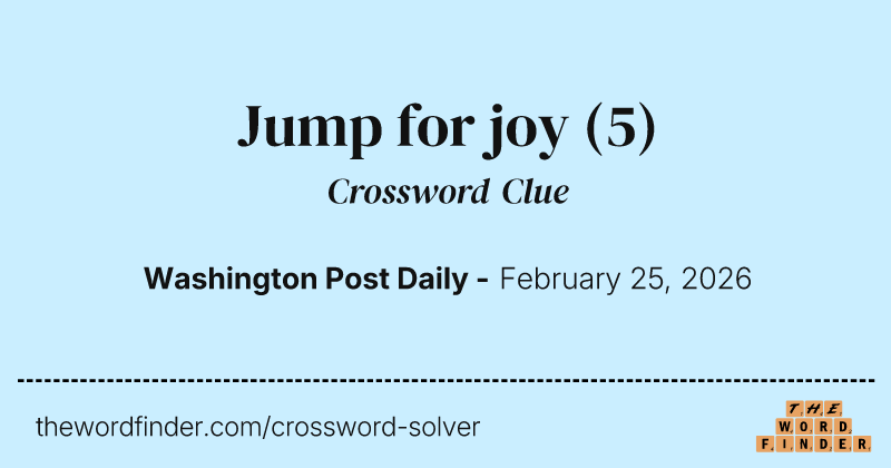 Jump for joy crossword clue image