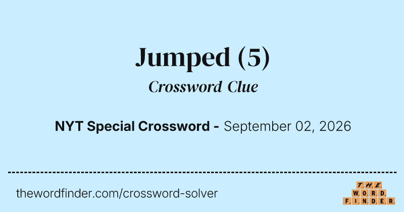 Jumped crossword clue image