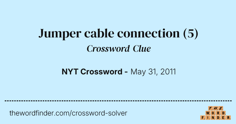 Jumper cable connection crossword clue image