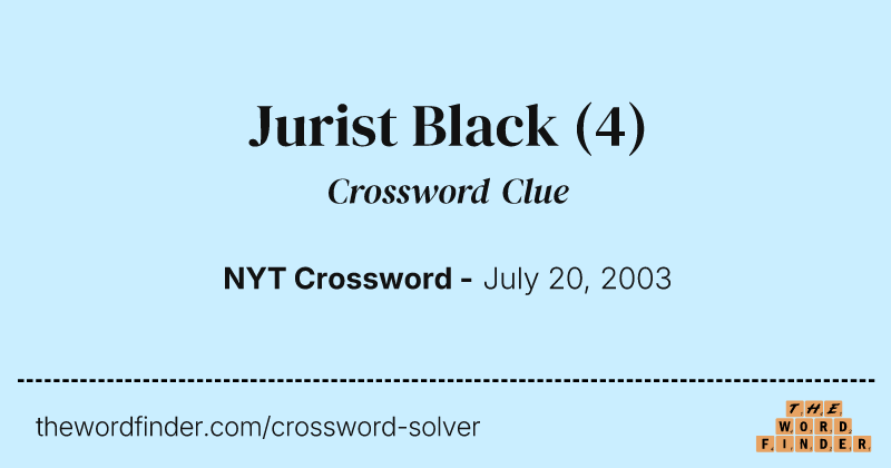 Jurist Black crossword clue image