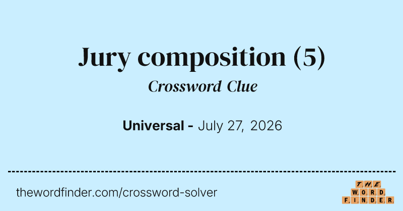 Jury composition crossword clue image
