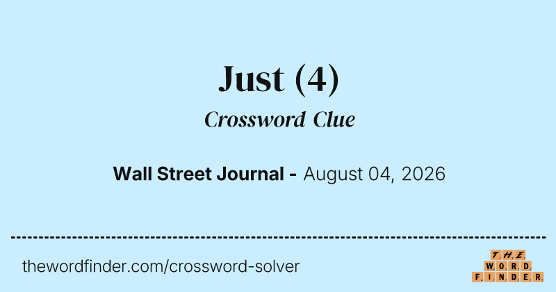 Just crossword clue image