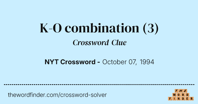 K-O combination crossword clue image