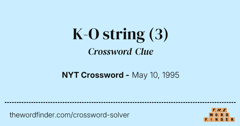 K-O string crossword clue image