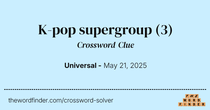 K-pop supergroup crossword clue image