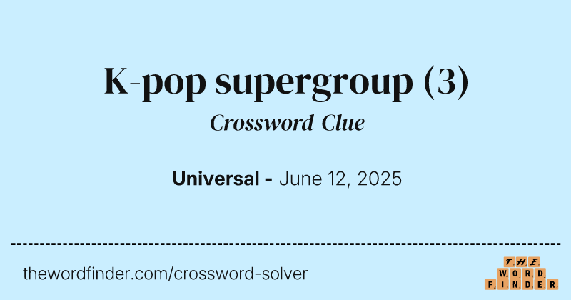 K-pop supergroup crossword clue image