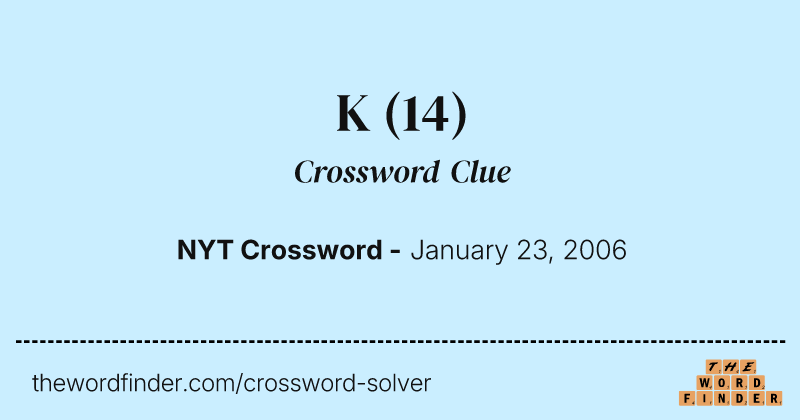 K crossword clue image